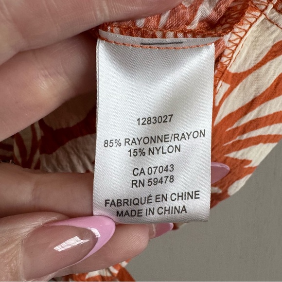 Joie Tropical Floral Tie Front Short Sleeve Blouse - Picture 4 of 5